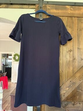 J.Crew Navy Flutter Sleeve Dress – Size XS